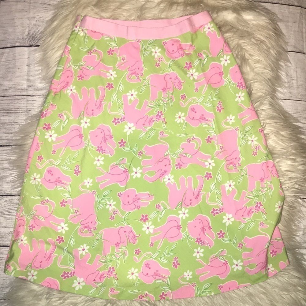 Lilly Pulitzer Elephant Print A-Line Skirt - Picture 2 of 5